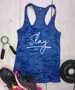 slay, workout top, tank tops for women, racerback tank, burnout tank, stylish tank, beach tank, womens top, workout tank, fitness tank