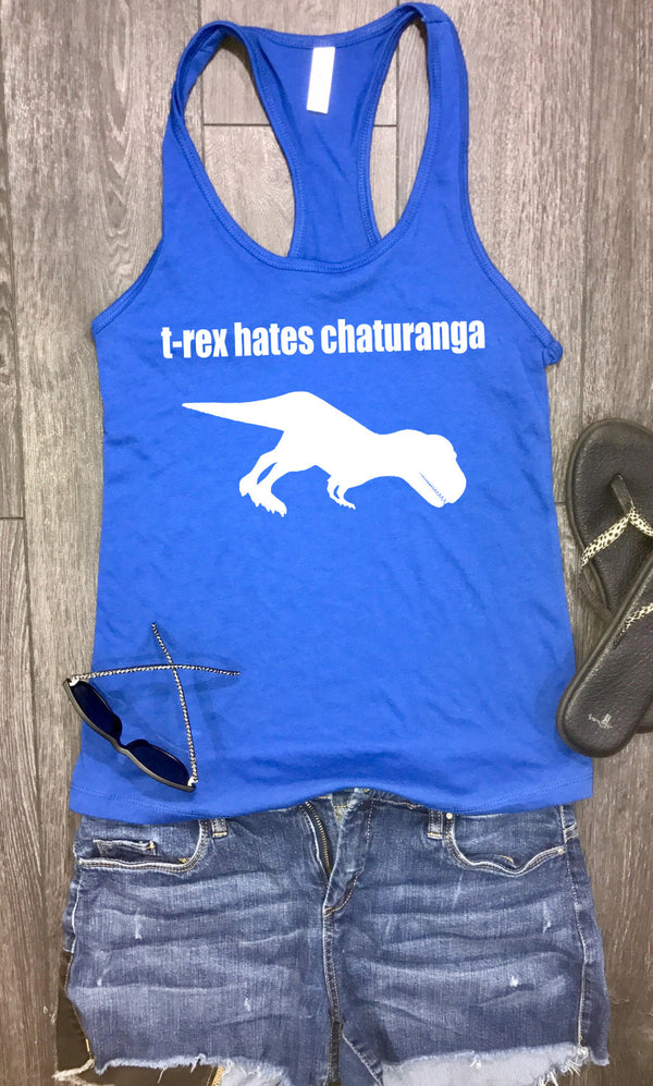 T-Rex Hates Chaturanga yoga tank, trex tank, yoga tank, womens workout tank, womens funny yoga tank, yoga clothing, yoga clothes