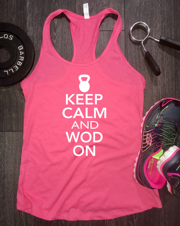 Keep Calm and WOD On Women's Racerback Tank