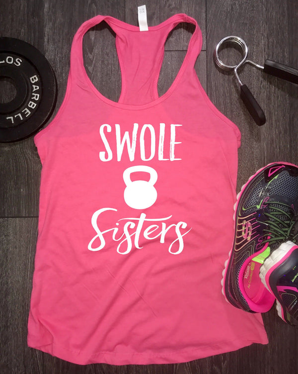 swole sisters racerback gym tank, womens workout tank, gym tank, workout tank, workout tank top, workout clothes, best workout tank