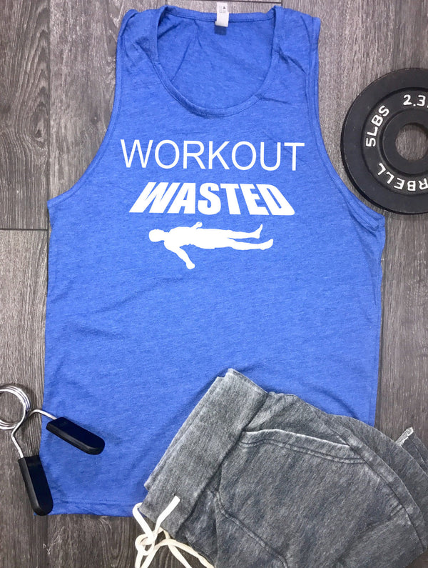 workout wasted men's workout tank, funny workout tank, workout tank top, funny gym tank, mens gym tank, mens workout tank top, fitness top