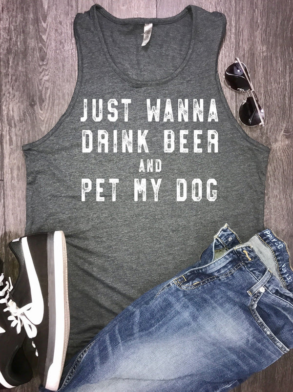 drink beer and pet my dog mens tank, dog tank, mens dog tank, dog dad, dog lover, dog tank top, dog dad af, pet dogs, dog shirt, dog bar